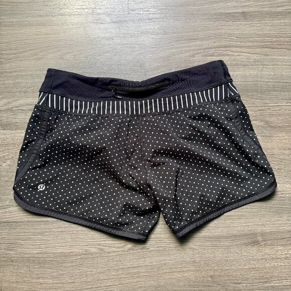 Lululemon Women's Groovy Run Short *2-way Stretch - Black/White - Picture 5 of 9